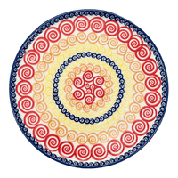 A picture of a Polish Pottery Tray, Round, 9" in "Psychedelic Swirl" by Manufaktura | T115M-CMZK as shown at PolishPotteryOutlet.com/products/9-round-tray-psychedelic-swirl-t115m-cmzk