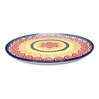 A picture of a Polish Pottery Tray, Round, 9" in "Psychedelic Swirl" by Manufaktura | T115M-CMZK as shown at PolishPotteryOutlet.com/products/9-round-tray-psychedelic-swirl-t115m-cmzk