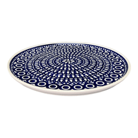 A picture of a Polish Pottery 9" Round Tray (Gothic) | T115T-13 as shown at PolishPotteryOutlet.com/products/9-round-tray-gothic-t115t-13