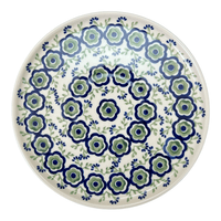 A picture of a Polish Pottery 9" Round Tray (Green Tea Garden) | T115T-14 as shown at PolishPotteryOutlet.com/products/9-round-tray-green-tea-garden-t115t-14