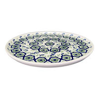 A picture of a Polish Pottery 9" Round Tray (Green Tea Garden) | T115T-14 as shown at PolishPotteryOutlet.com/products/9-round-tray-green-tea-garden-t115t-14