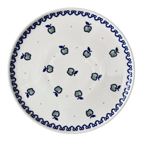 A picture of a Polish Pottery 9" Round Tray (Green Apple) | T115T-15 as shown at PolishPotteryOutlet.com/products/medium-round-tray-green-apple-t115t-15