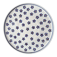 A picture of a Polish Pottery 9" Round Tray (Petite Floral) | T115T-64 as shown at PolishPotteryOutlet.com/products/medium-round-tray-petite-floral-t115t-64