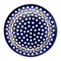 A picture of a Polish Pottery 9" Round Tray (Mosquito) | T115T-70 as shown at PolishPotteryOutlet.com/products/9-round-tray-mosquito-t115t-70