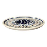 A picture of a Polish Pottery 9" Round Tray (Floral Chain) | T115T-EO37 as shown at PolishPotteryOutlet.com/products/medium-round-tray-floral-chain-t115t-eo37