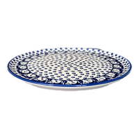 A picture of a Polish Pottery 9" Round Tray (Kitty Cat Path) | T115T-KOT6 as shown at PolishPotteryOutlet.com/products/medium-round-tray-kitty-cat-path-t115t-kot6