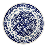 A picture of a Polish Pottery 9" Round Tray (Butterfly Border) | T115T-P249 as shown at PolishPotteryOutlet.com/products/medium-round-tray-p249-t115t-p249