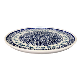 Polish Pottery 9" Round Tray (Butterfly Border) | T115T-P249 Additional Image at PolishPotteryOutlet.com