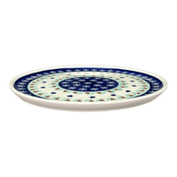 A picture of a Polish Pottery 9" Round Tray (Starry Wreath) | T115T-PZG as shown at PolishPotteryOutlet.com/products/9-round-tray-starry-wreath-t115t-pzg