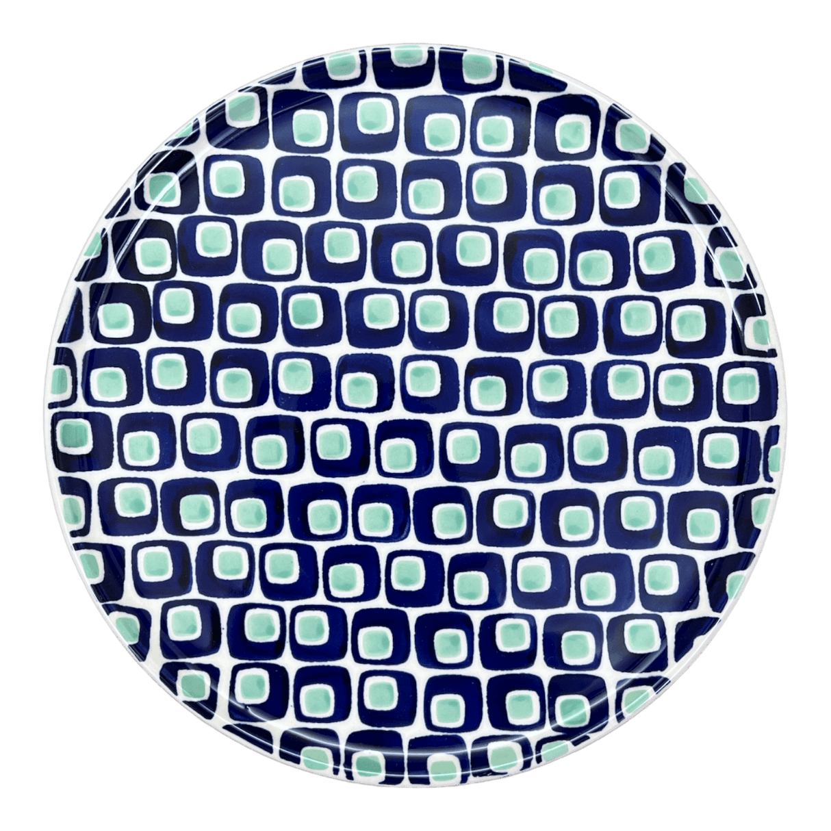 Tray, Round, 9" in "Blue Retro" by Manufaktura | T115U-602A