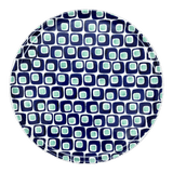 Tray, Round, 9" in "Blue Retro" by Manufaktura | T115U-602A