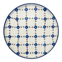 A picture of a Polish Pottery 9" Round Tray (Diamond Quilt) | T115U-AS67 as shown at PolishPotteryOutlet.com/products/9-round-tray-diamond-quilt-t115u-as67