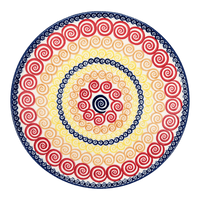 A picture of a Polish Pottery 9.5" Round Tray (Psychedelic Swirl) | T116M-CMZK as shown at PolishPotteryOutlet.com/products/9-5-round-tray-psychedelic-swirl-t116m-cmzk