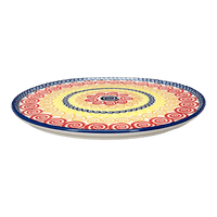 A picture of a Polish Pottery 9.5" Round Tray (Psychedelic Swirl) | T116M-CMZK as shown at PolishPotteryOutlet.com/products/9-5-round-tray-psychedelic-swirl-t116m-cmzk