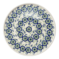 A picture of a Polish Pottery 9.5" Round Tray (Green Tea Garden) | T116T-14 as shown at PolishPotteryOutlet.com/products/9-5-round-tray-green-tea-garden-t116t-14