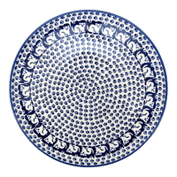 A picture of a Polish Pottery 9.5" Round Tray (Kitty Cat Path) | T116T-KOT6 as shown at PolishPotteryOutlet.com/products/9-5-round-tray-kitty-cat-path-t116t-kot6
