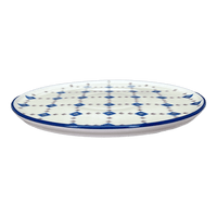 A picture of a Polish Pottery 9.5" Round Tray (Diamond Quilt) | T116U-AS67 as shown at PolishPotteryOutlet.com/products/9-5-round-tray-diamond-quilt-t116u-as67