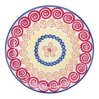 A picture of a Polish Pottery 7.25" Dessert Plate (Psychedelic Swirl) | T131M-CMZK as shown at PolishPotteryOutlet.com/products/7-25-dessert-plate-psychedelic-swirl-t131m-cmzk