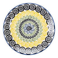 A picture of a Polish Pottery 7.25" Dessert Plate (Hypnotic Night) | T131M-CZZC as shown at PolishPotteryOutlet.com/products/7-25-dessert-plate-hypnotic-night-t131m-czzc