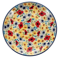 A picture of a Polish Pottery 7.25" Dessert Plate (Sunlit Blossoms) | T131S-AS62 as shown at PolishPotteryOutlet.com/products/7-25-dessert-plate-sunlit-blossoms