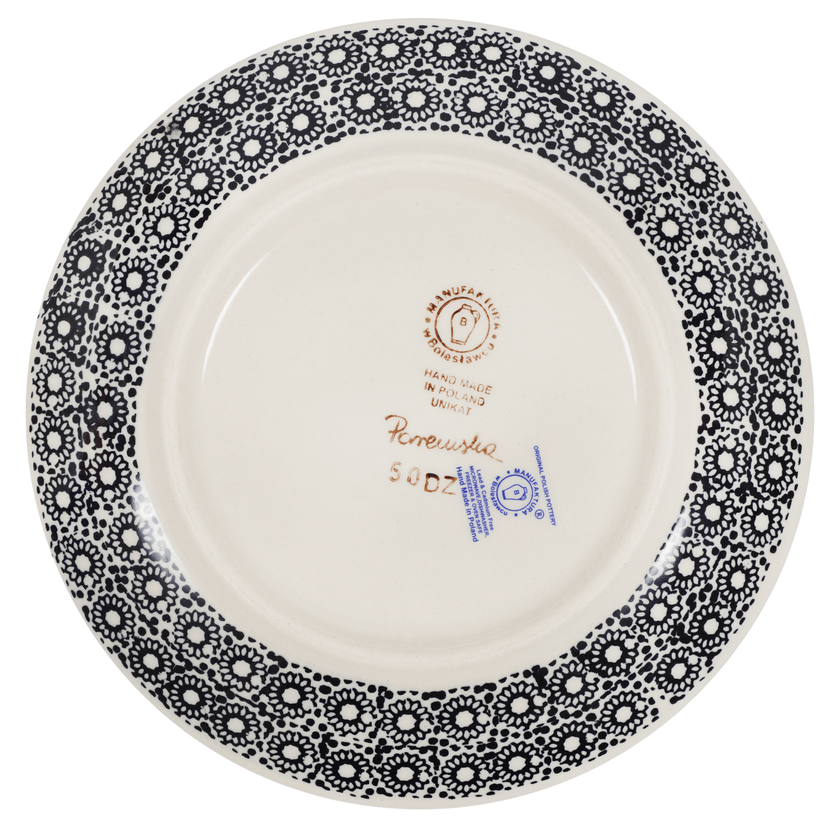 Plate, Round, Dessert, 7.25" in "Duet in Black & Red" by Manufaktura | T131S-DPCC