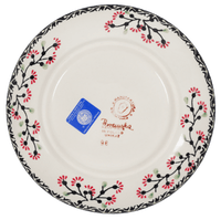 A picture of a Polish Pottery 7.25" Dessert Plate (Cherry Blossom) | T131S-DPGJ as shown at PolishPotteryOutlet.com/products/725-dessert-plate-cherry-blossom