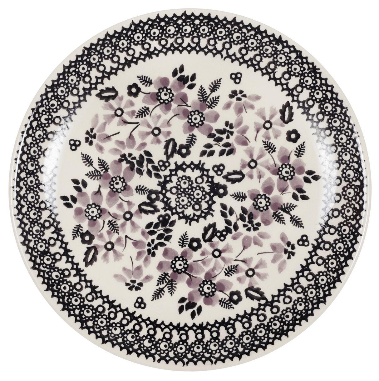 Plate, Round, Dessert, 7.25" in "Duet in Black & Grey" by Manufaktura | T131S-DPSC