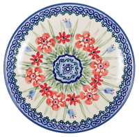 A picture of a Polish Pottery 7.25" Dessert Plate (Lily in the Grass) | T131S-EO33 as shown at PolishPotteryOutlet.com/products/7-25-dessert-plate-lily-in-the-grass-1