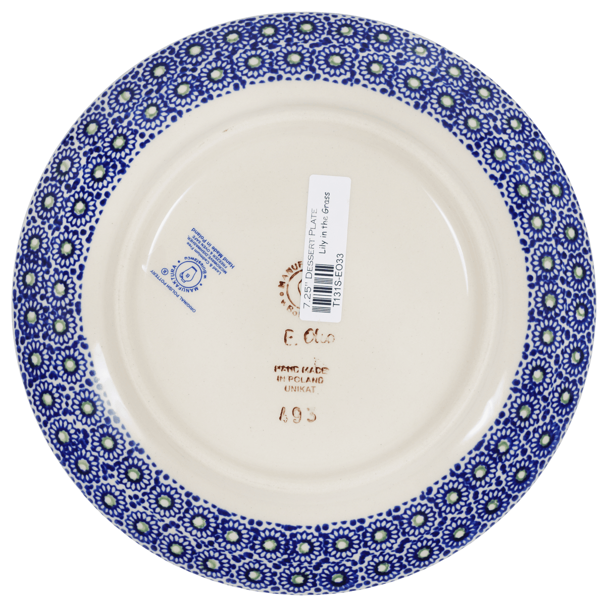 Plate, Round, Dessert, 7.25" in "Lily in the Grass" by Manufaktura | T131S-EO33