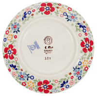 A picture of a Polish Pottery 7.25" Dessert Plate (Full Bloom) | T131S-EO34 as shown at PolishPotteryOutlet.com/products/7-25-dessert-plate-full-bloom