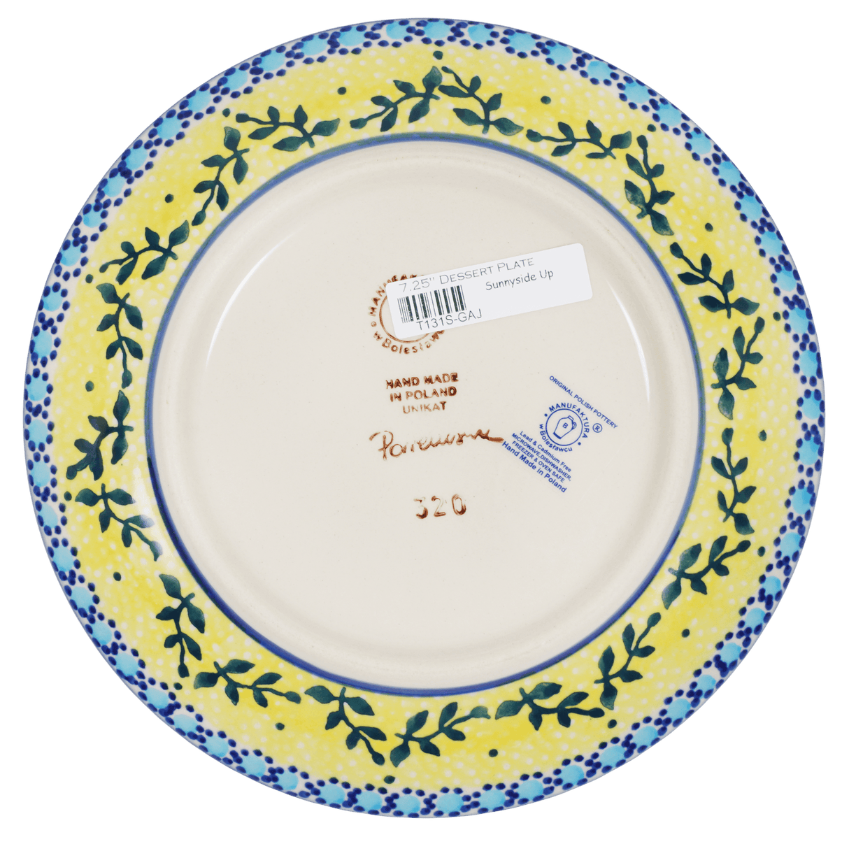 Plate, Round, Dessert, 7.25" in "Sunnyside Up" by Manufaktura | T131S-GAJ