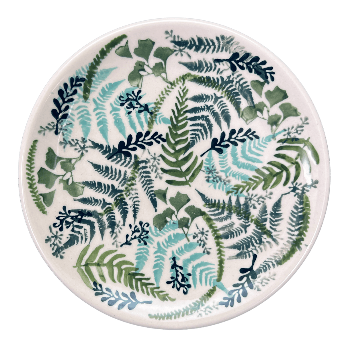 Plate, Round, Dessert, 7.25" in "Scattered Ferns" by Manufaktura | T131S-GZ39