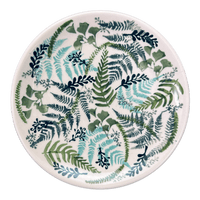 A picture of a Polish Pottery 7.25" Dessert Plate (Scattered Ferns) | T131S-GZ39 as shown at PolishPotteryOutlet.com/products/7-25-dessert-plate-scattered-ferns-t131s-gz39