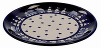 A picture of a Polish Pottery 7.25" Dessert Plate (Winter's Eve) | T131S-IBZ as shown at PolishPotteryOutlet.com/products/round-dessert-plate-winters-eve-t131s-ibz