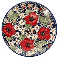 A picture of a Polish Pottery 7.25" Dessert Plate (Poppies & Posies) | T131S-IM02 as shown at PolishPotteryOutlet.com/products/7-25-dessert-plate-poppies-posies