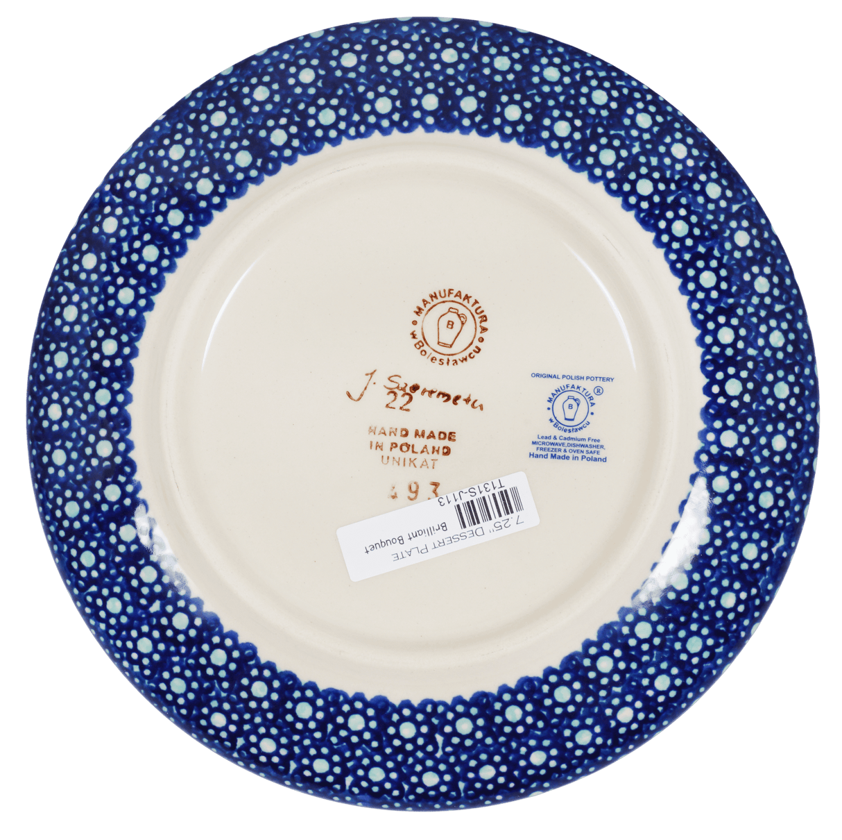 Plate, Round, Dessert, 7.25" in "Brilliant Bouquet" by Manufaktura | T131S-J113