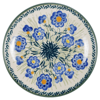 A picture of a Polish Pottery 7.25" Dessert Plate (Bold Blue Blossoms) | T131S-JS48 as shown at PolishPotteryOutlet.com/products/725-dessert-plate-bold-blue-blossoms