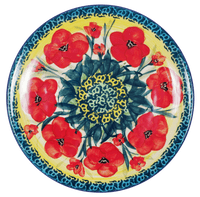 A picture of a Polish Pottery 7.25" Dessert Plate (Poppies in Bloom) | T131S-JZ34 as shown at PolishPotteryOutlet.com/products/7-25-dessert-plate-poppies-in-bloom