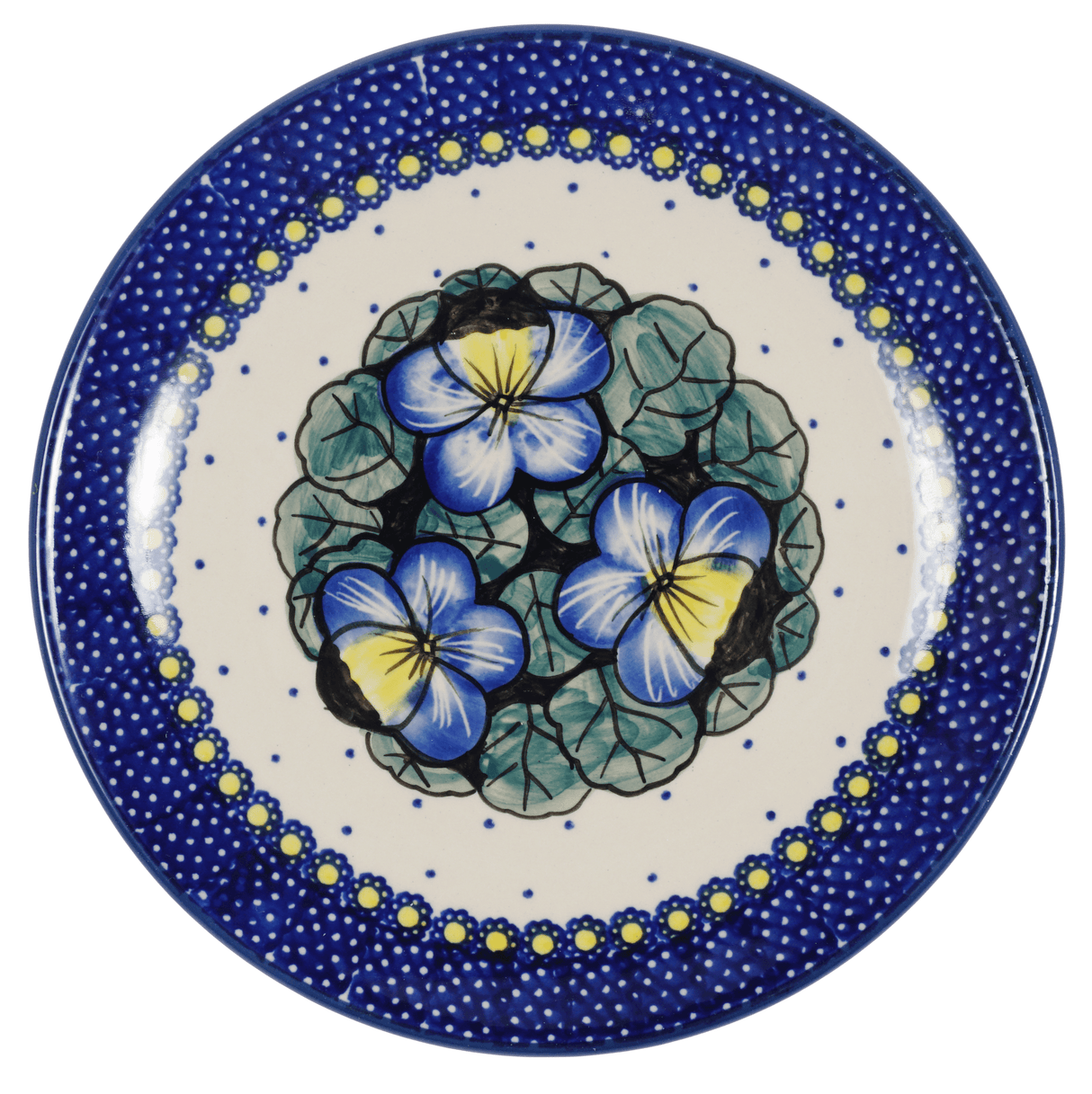 Plate, Round, Dessert, 7.25" in "Pansies" by Manufaktura | T131S-JZB