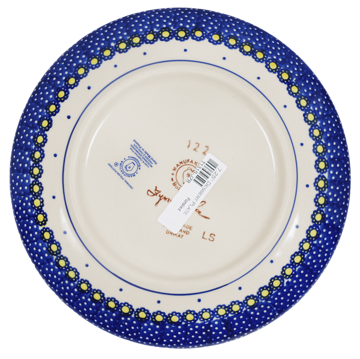 Plate, Round, Dessert, 7.25" in "Pansies" by Manufaktura | T131S-JZB