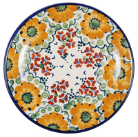 A picture of a Polish Pottery 7.25" Dessert Plate (Autumn Harvest) | T131S-LB as shown at PolishPotteryOutlet.com/products/725-dessert-plate-autumn-harvest