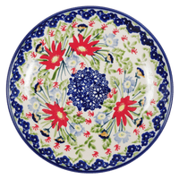 A picture of a Polish Pottery 7.25" Dessert Plate (Floral Fantasy) | T131S-P260 as shown at PolishPotteryOutlet.com/products/725-dessert-plate-floral-fantasy