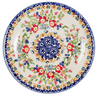 A picture of a Polish Pottery 7.25" Dessert Plate (Poppy Persuasion) | T131S-P265 as shown at PolishPotteryOutlet.com/products/725-dessert-plate-poppy-persuasion