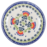 A picture of a Polish Pottery 7.25" Dessert Plate (Floral Fans) | T131S-P314 as shown at PolishPotteryOutlet.com/products/725-dessert-plate-floral-fans