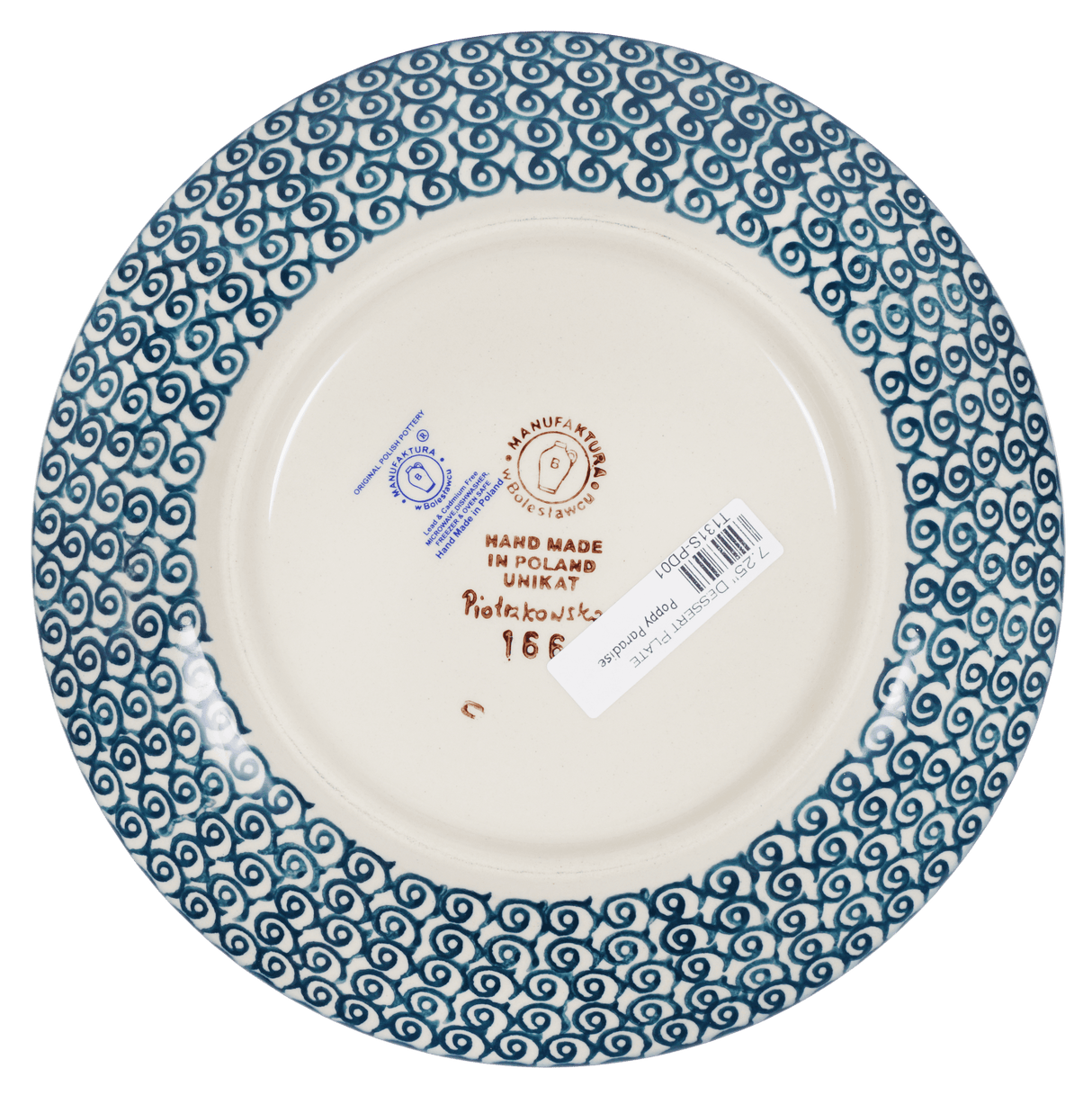 Plate, Round, Dessert, 7.25" in "Poppy Paradise" by Manufaktura | T131S-PD01