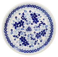 A picture of a Polish Pottery 7.25" Dessert Plate (Duet in Blue) | T131S-SB01 as shown at PolishPotteryOutlet.com/products/7-25-dessert-plate-duet-in-blue