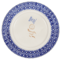 A picture of a Polish Pottery 7.25" Dessert Plate (Duet in Blue & White) | T131S-SB04 as shown at PolishPotteryOutlet.com/products/7-25-dessert-plate-duet-in-blue-and-white
