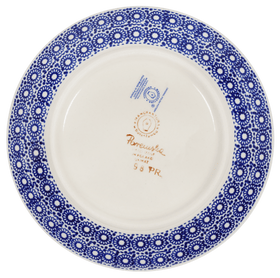 Polish Pottery 7.25" Dessert Plate (Duet in Blue & White) | T131S-SB04 Additional Image at PolishPotteryOutlet.com