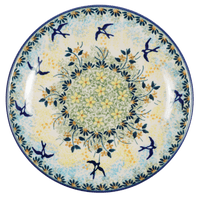 A picture of a Polish Pottery 7.25" Dessert Plate (Soaring Swallows) | T131S-WK57 as shown at PolishPotteryOutlet.com/products/725-dessert-plate-soaring-swallows
