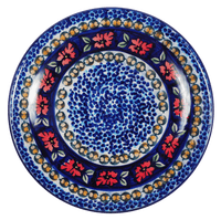 A picture of a Polish Pottery 7.25" Dessert Plate (Crimson Twilight) | T131S-WK63 as shown at PolishPotteryOutlet.com/products/725-dessert-plate-crimson-twilight